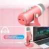 USB kondenzátor mikrofon Pink Stúdió Felvevő mikrofon PC-hez Mac Számítógép Telefon Játék Streaming Podcast ének ének Laptop Asz