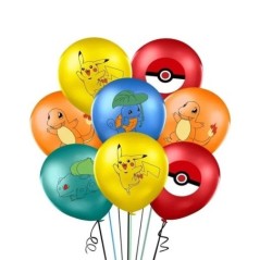 Pokémon Születésnapi Díszek Pikachu Buli Léggömbök Asztali tányér Szalvéta Banner Háttér dekoráció Fiúknak Gyerek Buli Kellékek