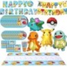 Pokémon Születésnapi Díszek Pikachu Buli Léggömbök Asztali tányér Szalvéta Banner Háttér dekoráció Fiúknak Gyerek Buli Kellékek