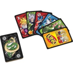 Mattel Games UNO Dragon Ball Z kártyajáték családi éjszakára TV-műsor témájú grafikával és speciális szabállyal 2-10 játékos szá