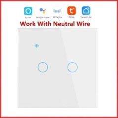 WiFi Smart Switch EU Light Wall Touch Switch 220V Neutral Wire Tuya Smart Life Work with Alexa Google Home 1/2/3/4 Gang