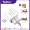 Intelligens aljzat EU 16A/20A AC100-240V Wifi Smart Plug Tápegység Alexa Google Home Voice Control Tuya Smart Life APP