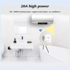 Intelligens aljzat EU 16A/20A AC100-240V Wifi Smart Plug Tápegység Alexa Google Home Voice Control Tuya Smart Life APP