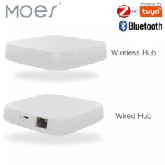 MOES Tuya ZigBee Wireless Gateway Hub Vezetékes Multi-mode Bridge Bluetooth távirányító Mesh Smart Life APP Alexa Google Home