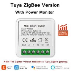 Tuya 16A ZigBee WiFi intelligens kapcsoló modul Power Monitor 2 Way Control Breaker-el működik az Alexa Google Home Smart Life a