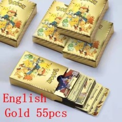 ÚJ 27-55 DB Cartas Pokemon Español Gold Cards Spanyol Angol Fóliás Gold Silve Cards Metalicas Charizard Vmax Gx játékkártya