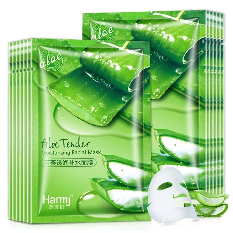 10db Természetes Aloe Vera Arcmaszkok Bőrápoló Hidratáló Brightening Korean Mask Face Lifting Visage Arcmaszk a Szépségért