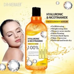 500 ml Hialuronsav, Nikotinamid C-vitamin AHA Arcszérum Foltok Eraser Corrector Whitening Hidratáló Világosító Testszérum