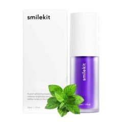 V34 30 ml SMILEKIT lila fehérítő fogkrém foltok eltávolítása csökkenti a sárguló fogak ápolását íny Friss lélegzet, világító fog