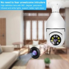 Wifi 3MP E27 izzós megfigyelő kamera beltéri 4X digitális zoom AI Human Detect Full Color Night Vision vezeték nélküli kamerák S