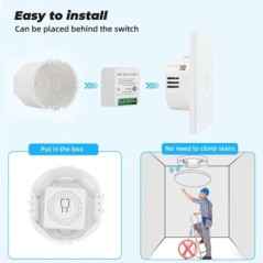 16A Tuya WiFi Smart Switch kétirányú vezérlés energiafigyelő kapcsolóval Mini Smart Breaker Intelligens életvezérlés Alexa a Goo