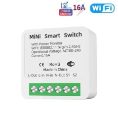 16A Tuya WiFi Smart Switch kétirányú vezérlés energiafigyelő kapcsolóval Mini Smart Breaker Intelligens életvezérlés Alexa a Goo