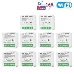 16A Tuya WiFi Smart Switch kétirányú vezérlés energiafigyelő kapcsolóval Mini Smart Breaker Intelligens életvezérlés Alexa a Goo