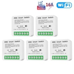 16A Tuya WiFi Smart Switch kétirányú vezérlés energiafigyelő kapcsolóval Mini Smart Breaker Intelligens életvezérlés Alexa a Goo