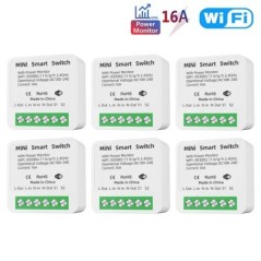 16A Tuya WiFi Smart Switch kétirányú vezérlés energiafigyelő kapcsolóval Mini Smart Breaker Intelligens életvezérlés Alexa a Goo