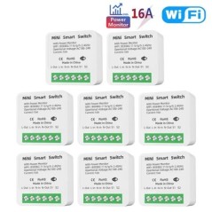 16A Tuya WiFi Smart Switch kétirányú vezérlés energiafigyelő kapcsolóval Mini Smart Breaker Intelligens életvezérlés Alexa a Goo