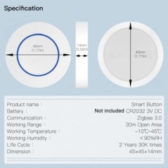 Tuya Smart Zigbee Switch nyomójelenet gomb kapcsoló Vezeték nélküli távirányító be Ki Kulcsvezérlő Smart Life Automation Scenari