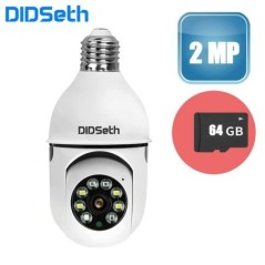 DIDSeth E27 5MP kétlencsés kamera 10X digitális zoom villanykörte IP kamera kétirányú audio E27 színes éjszakai látás biztonsági