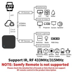 Tuya Smart RF IR távirányító WiFi Smart Home légkondicionálóhoz MINDEN TV LG TV támogatás Alexa, Google Home