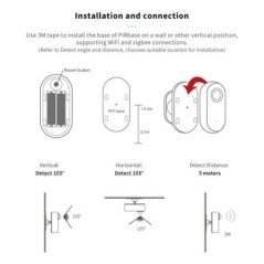 Tuya WiFi Smart PIR mozgásérzékelő érzékelő Biztonság betörésjelző érzékelő Smart Life alkalmazásvezérlő támogatás Alexa Google 