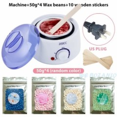 200CC Wax Heater melegítő szőrtelenítő gép kéz lábhoz Body SPA epilátor paraffin viasz edény + viaszbab + fa pálcikák