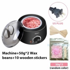 200CC Wax Heater melegítő szőrtelenítő gép kéz lábhoz Body SPA epilátor paraffin viasz edény + viaszbab + fa pálcikák