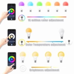 Tuya Wifi/Bluetooth intelligens izzó Alexa Led lámpa E27 RGB intelligens izzók 110V 220V intelligens lámpák a Google Assisatnt S