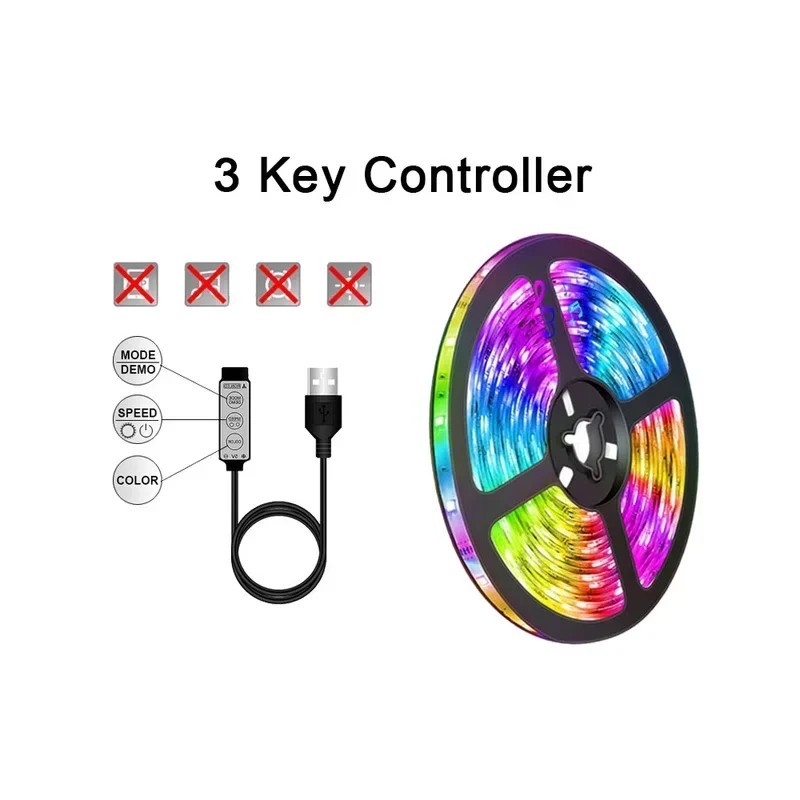 RGB Led Strip Lights 5050 USB Led Light WiFi APP Control Luces Led Rugalmas lámpaszalag TV-hez Háttérvilágítás Szobai dekorációs