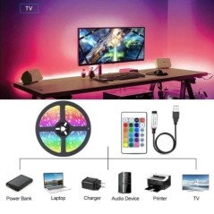 RGB Led Strip Lights 5050 USB Led Light WiFi APP Control Luces Led Rugalmas lámpaszalag TV-hez Háttérvilágítás Szobai dekorációs