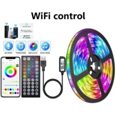 RGB Led Strip Lights 5050 USB Led Light WiFi APP Control Luces Led Rugalmas lámpaszalag TV-hez Háttérvilágítás Szobai dekorációs