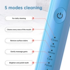 Tongwode szájtisztító elektromos fogkefék Tartós, intelligens vezeték nélküli újratölthető automata ultrahangos elektromos fogke