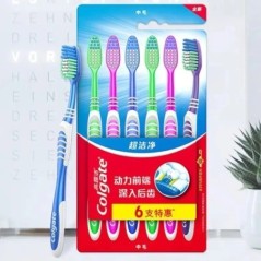 Colgate 6 csomagos fogkefe fogtisztító családi pár Finom puha, közepes hajú utazóruha férfiaknak és nőknek Hátsó fogtisztítás