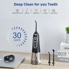 Oral Irrigator USB újratölthető vízselyem hordozható fogászati vízsugár 300 ml víztartályos vízálló fogtisztító szájápoláshoz