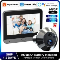 Smart Tuya 1080P 2.4G WiFi Magic Door kamera automatikus érzékelő ajtószem kamera digitális ajtónéző vezeték nélküli ajtócsengő 