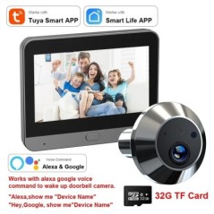 Smart Tuya 1080P 2.4G WiFi Magic Door kamera automatikus érzékelő ajtószem kamera digitális ajtónéző vezeték nélküli ajtócsengő 