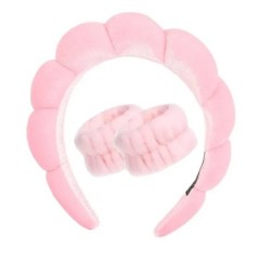 3 db Fashion mikroszálas mosó csuklópántok Scrunchies puffadt fejpánt Spa buborékos fejpánt arcmosáshoz smink zuhanyos bőrápolás