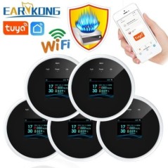 EARYKONG Wifi Földgáz érzékelő Smart Home LPG gáz riasztó érzékelő szivárgás érzékelő Wifi hőmérséklet érzékelők