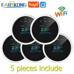 EARYKONG Wifi Földgáz érzékelő Smart Home LPG gáz riasztó érzékelő szivárgás érzékelő Wifi hőmérséklet érzékelők