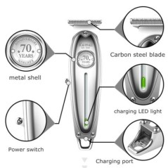 Eredeti Kemei Full Metal Professzionális Hajvágó Férfi Lítium Szakállvágó Elektromos Fodrász Clipper Hajvágó Gép