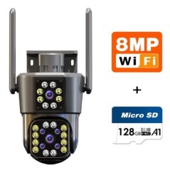 CANSITUM 12MP 6K WIFI IP kültéri kamera mozgáskövető PTZ 4K videokamera három lencsés három képernyős vízálló biztonsági rendsze