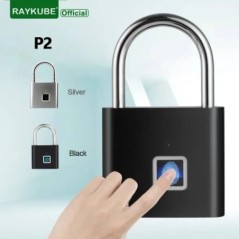 RAYKUBE P2 intelligens ujjlenyomatos lakat vízálló cinkötvözet biometrikus lakatok beépített újratölthető akkumulátorral, USB-tö