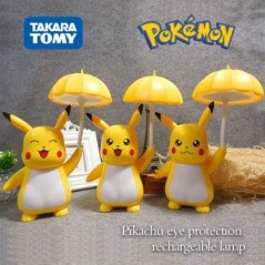 Új, eredeti Pokemon Pikachu asztali lámpa, 3 sebességfokozatú, állítható fényű USB töltő LED-es szemvédő éjszakai fény gyerekek 