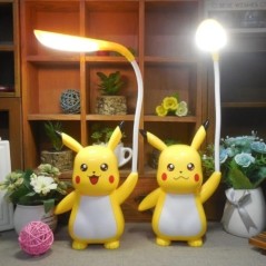 Új, eredeti Pokemon Pikachu asztali lámpa, 3 sebességfokozatú, állítható fényű USB töltő LED-es szemvédő éjszakai fény gyerekek 