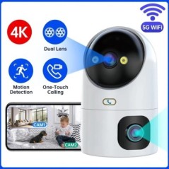 JOOAN 4K PTZ IP kamera 10X zoom kétlencsés automatikus követés WiFi CCTV kamera színes éjszakai otthoni babafigyelő videó megfig