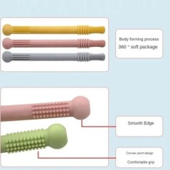 Baba rágható biztonságos játék szilikon zápfogó szalma baba fogas baba fogászati játékok moláris szilikon fogantyús baba biztons