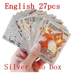 5-55 DB Cartas pokemon francaise español Aranykártyák Spanyol Angol Fólia Arany ezüst kártyák Metalicas Charizard Vmax Gx játékk