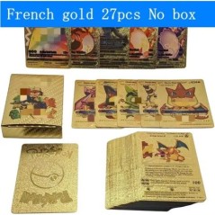 5-55 DB Cartas pokemon francaise español Aranykártyák Spanyol Angol Fólia Arany ezüst kártyák Metalicas Charizard Vmax Gx játékk