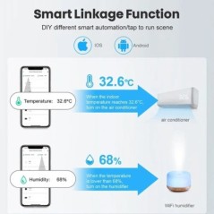 Tuya WiFi hőmérséklet páratartalom érzékelő, intelligens beltéri higrométer hőmérő, LCD kijelző háttérvilágítással, Google Home 