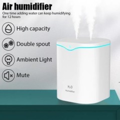 2000 ml USB légpárásító dupla spray portos illóolaj aromaterápiás Humificador Cool Mist Maker Fogger Purify otthoni irodához