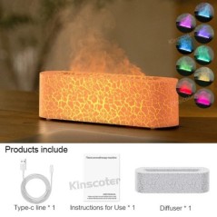 KINSCOTER RGB Flame Aroma Diffúzor Légpárásító Ultrahangos Cool Mist Készítő Fogger LED Illóolaj Diffúzor Illat Kezdőlap